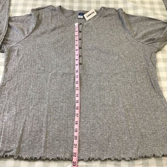 2/40$ NWT Old Navy grey shirt jersey long sleeves tee size XXL Henley button - Picture 11 of 14